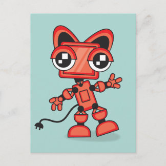 Red Cat Robot Postkarte