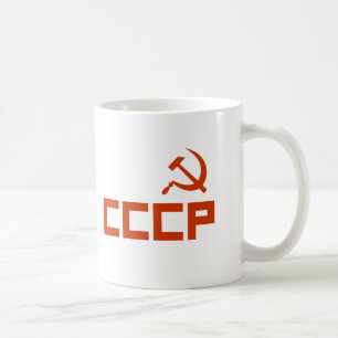Red CCCP Hammer and Sickle Tasse