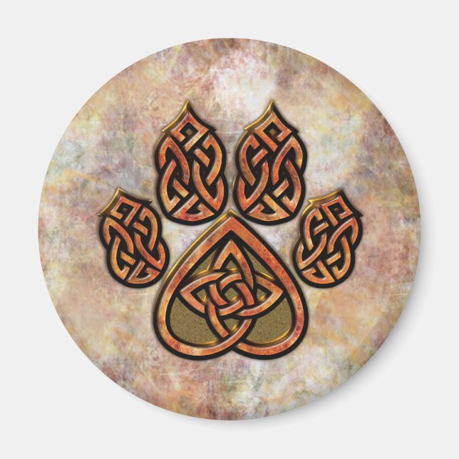 Red Celtic Pawprint Magnet (Vorne)