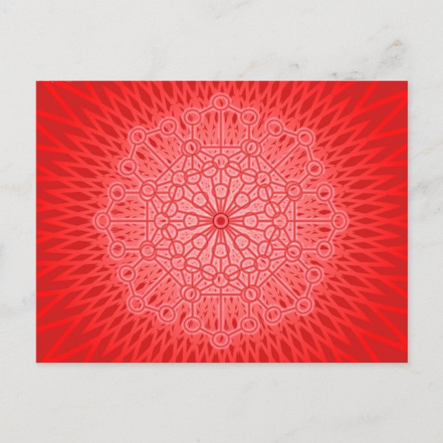 Red Chakra Mandala Sacred Geometry Postkarte (Vorderseite)