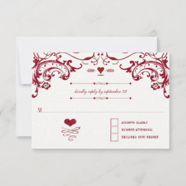 Red Chalkboard Niedlich Heart Initials Typografy U RSVP Karte