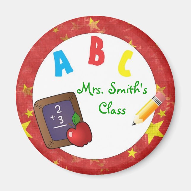 Red Chalkboard School Teacher Magnet (Vorne)