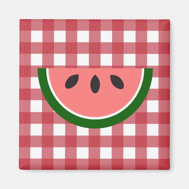 Red Checkered Watermelon Magnet (Vorne)
