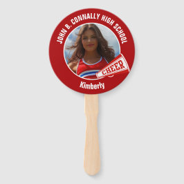 Red Cheerleader Photo High School Spirit Fächer