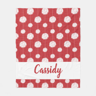 Red Cheerleader Pom Pom Muster Fleecedecke