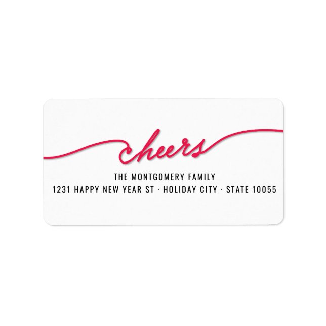 Red Cheers Calligraphy Script Holiday Address (Vorne)