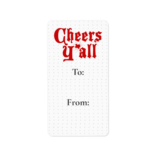 Red Cheers Y'all Geschenktipps Adressaufkleber (Vorne)