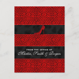 Red Cheetah Print Personalisierte Postkarten