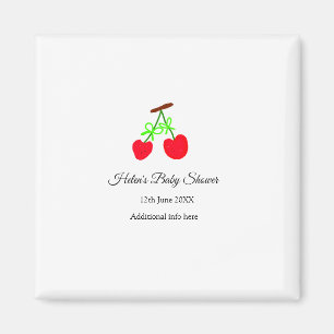 Red Chergreen bow add name date baby Dusche Magnet
