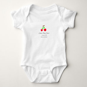 Red Chergreen bow add name date baby Dusche Strampler