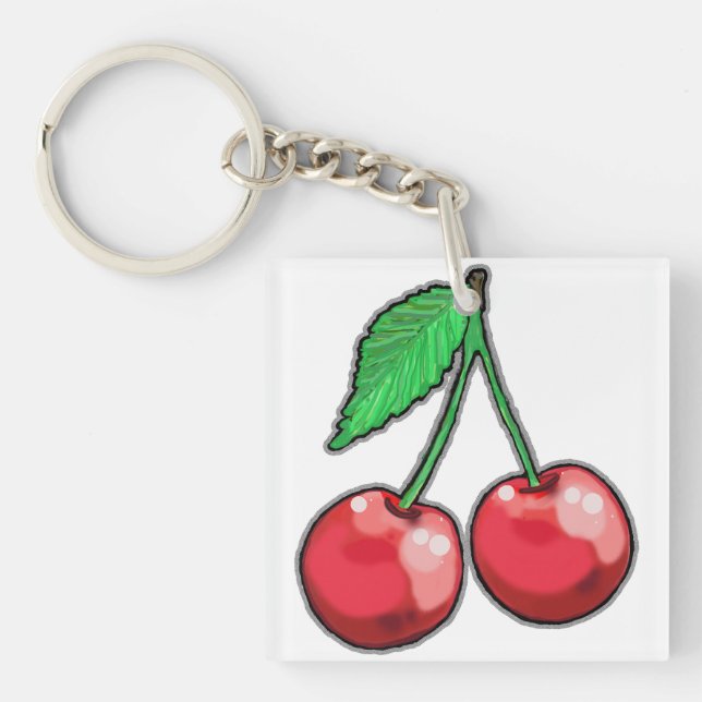 Red Cherries Acrylic Schlüsselanhänger (Vorderseite)