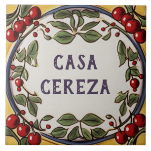 Red Cherries Custom House Name Plate Plaque Schild Fliese