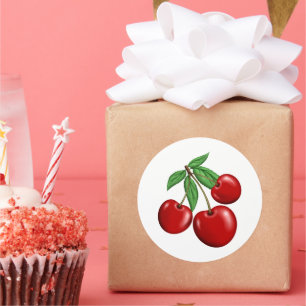 Red Cherries Fruchtspass Runder Aufkleber