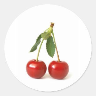 Red Cherries Runder Aufkleber