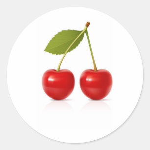 Red Cherries Runder Aufkleber