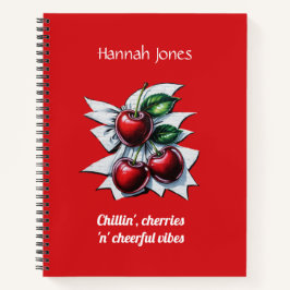 Red Cherries Street Art Personalisiert Student Notizbuch