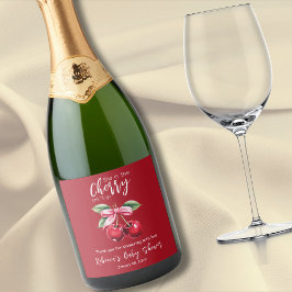 Red Cherry auf Top Coquette Pink Bow Baby Dusche