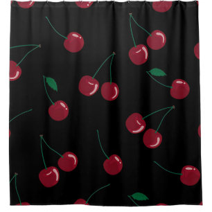 Red Cherry Black Dusche Vorhang