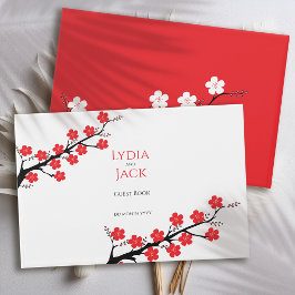 Red Cherry Blossom Hochzeit Gästebuch