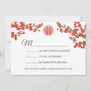 Red Cherry Blossom UAWG Chinese Wedding Einladung