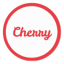 RED Cherry Flavor Round Sticker