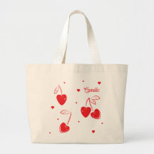 Red Cherry Hearts Whimsical Niedlich Shape Name