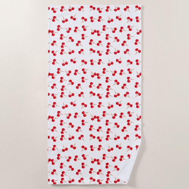 Red Cherry Pattern Strandtuch (Vorderseite)