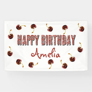 Red Cherry Personalisiertes Party Banner
