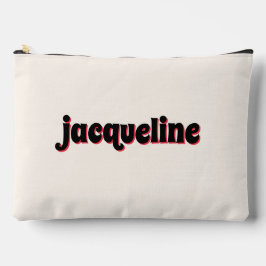 Red Cherry und Black Cabana Stripe Luxe Travel Zubehörtasche