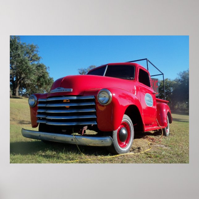 Red Chevrolet Country Lieferwagen LKW Poster Foto (Vorne)