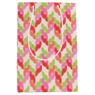Red chevron twinkle Gift Bag Mittlere Geschenktüte