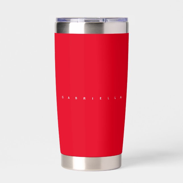 Red Chic Aesthetic Bold Name Thermobecher (Vorderseite)