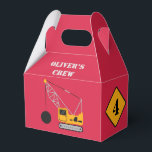 Red Children's Construction Birthday Paper Geschenkschachtel<br><div class="desc">Feiern Sie das besondere Ereignis Ihres jungen Festers mit einem bauthematischen Party. Einfache Party Papier Gunst Box mit Bauthema. Vollständig personalisierbar und in drei kräftigen,  jugendlichen Farben erhältlich. Kontaktieren Sie uns für Hilfe bei der Personalisierung oder Anpassung an Ihre Bedürfnisse.</div>