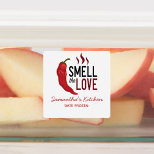 Red Chile Smell the Love Etiketten