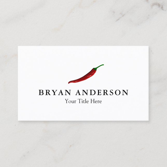 Red Chili Pepper Business Card Visitenkarte (Vorderseite)