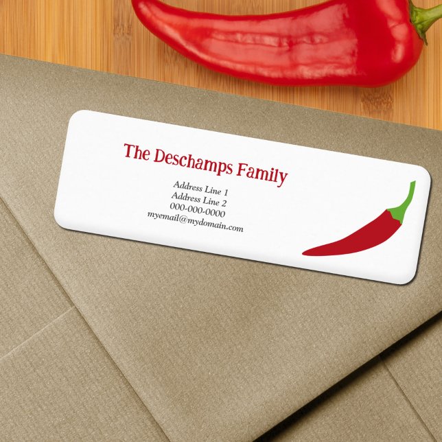 Red Chili Pepper Rücksendeadresse (Red Chili Pepper Return Address Label)