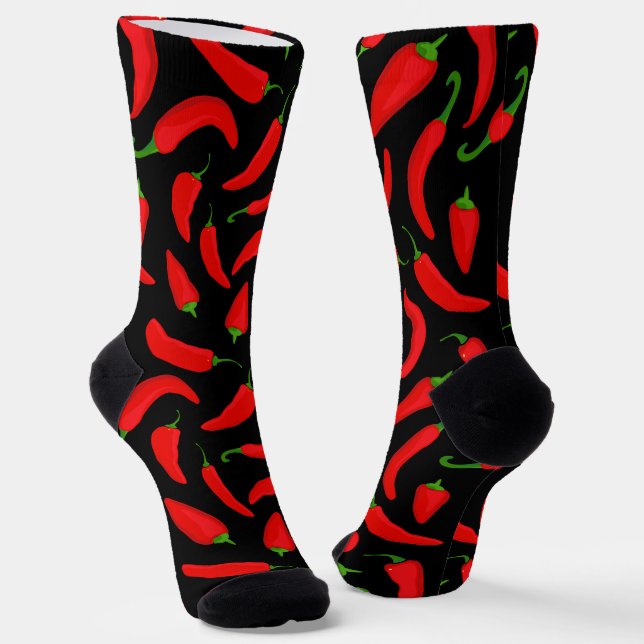 Red Chili Pepper Spicy Food Socken (Gewinkelt)