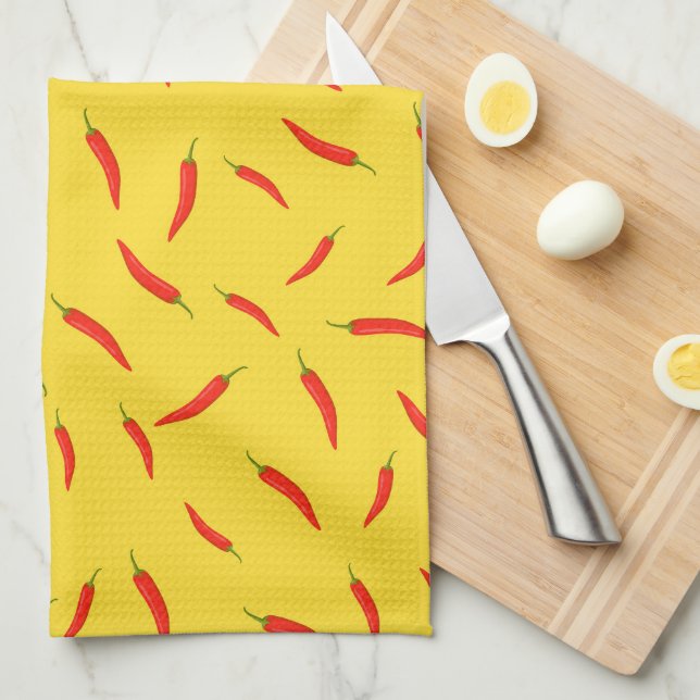 Red Chilies Pattern Geschirrtuch (Viertel Falte)