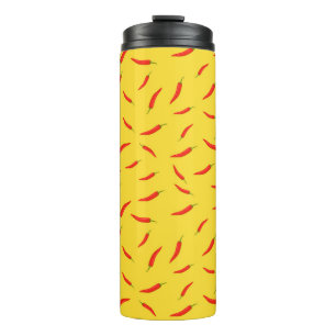 Red Chilies Pattern Thermosbecher