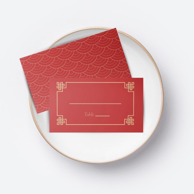 RED CHINESE CHINOISERIE WEDD PLATZKARTE (Von Creator hochgeladen)