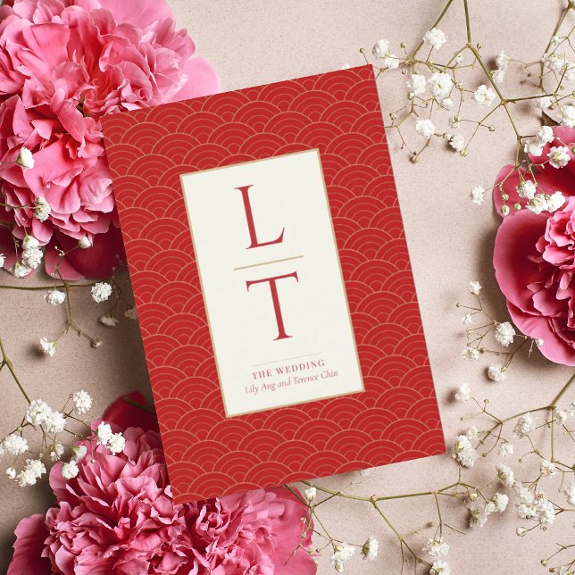 RED CHINESE CHINOISERIE WEDING INVITATION EINLADUNG (Von Creator hochgeladen)