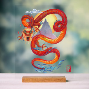 Red Chinese Dragon Acrylschild