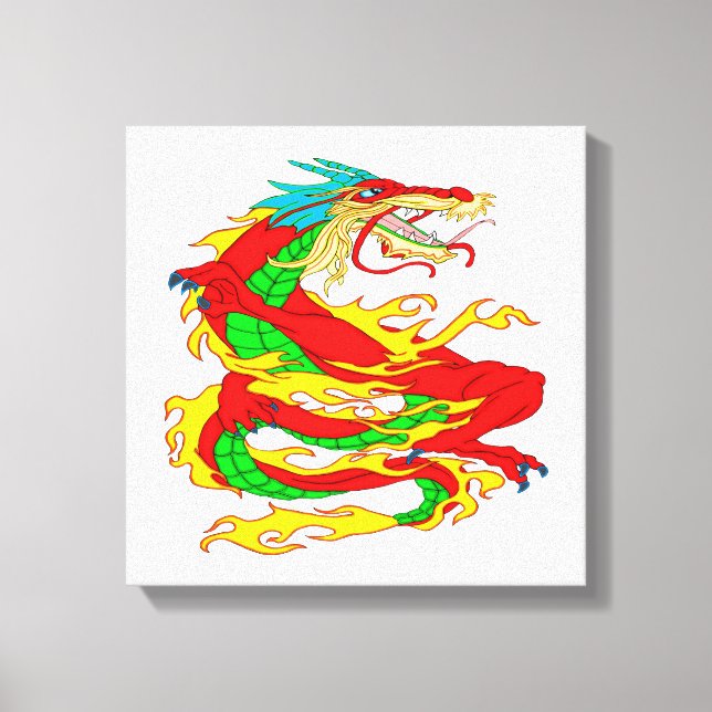 Red Chinese Dragon Leinwanddruck (Vorderseite)