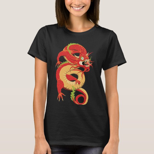 Red Chinese Dragon T-Shirt (Vorderseite)