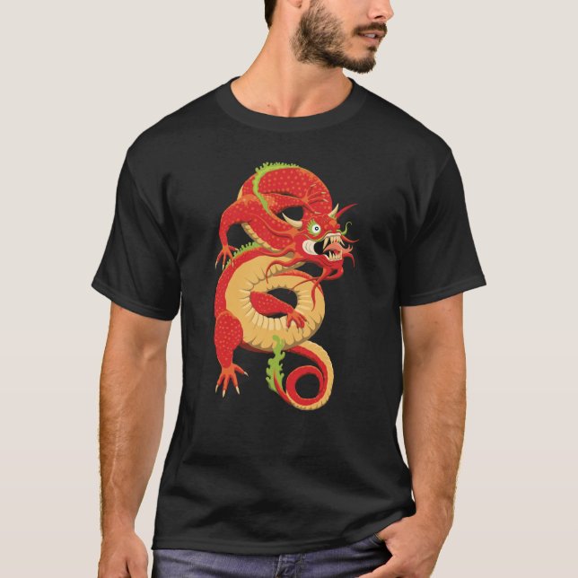 Red Chinese Dragon T-Shirt (Vorderseite)