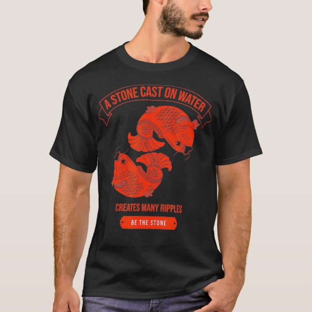 Red Chinese Koi Fish Lanterns Asian Wisdom T-Shirt (Vorderseite)