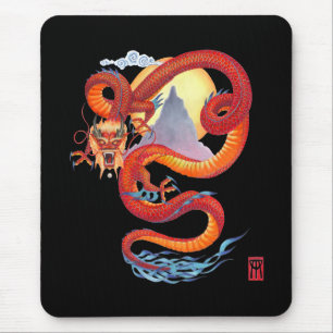Red Chinese Red Dragon Mousepad