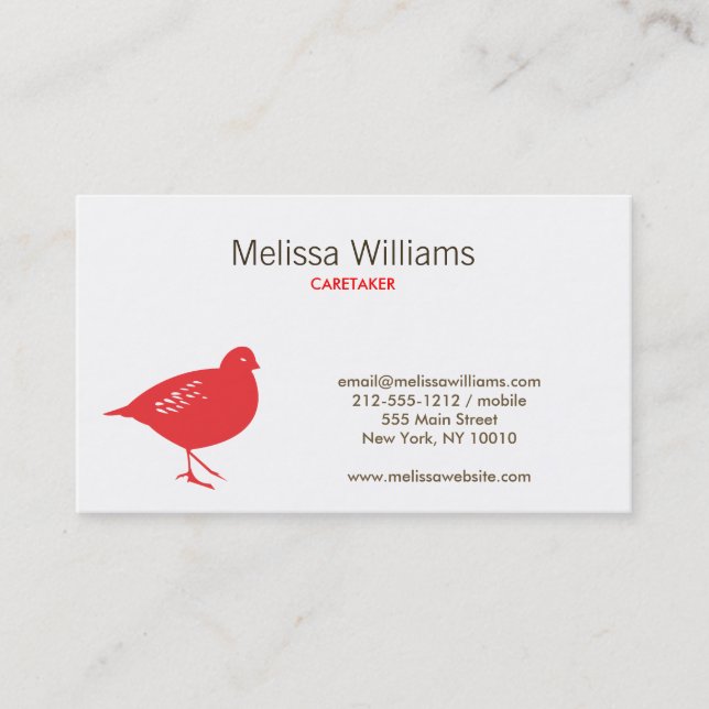 RED CHIRP Business Card Visitenkarte (Vorderseite)