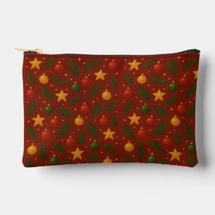 Red Christmas Accessory Pouch - Klassischer Urlaub Zubehörtasche
