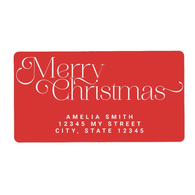 Red Christmas Address Label (Vorne)